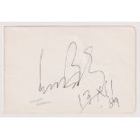 Autograph, Leonard Bernstein, American conductor, composer, pianist and author (1918-1990), black