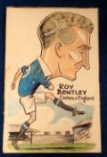 Original artwork, Roy Bentley, Chelsea & England, by Mickey Durling, 1956. Durling was a