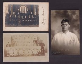 Football postcards, 3 cards, Bury FC, Team Group and officials (RP, undated but postally used 1910),