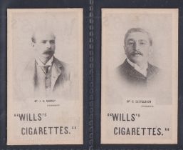 Cigarette cards, Wills, South African Personalities (Collotype), two cards, Mr J.G. Currey & Mr O.