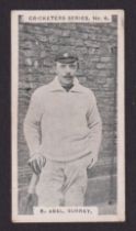 Cigarette card, Faulkner's, Cricketers Series, type card, no 4 R. Abel, Surrey (gd) (1)