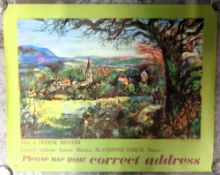 Collectables, Poster, original lithograph poster depicting Iwerne Minster, with artwork by John