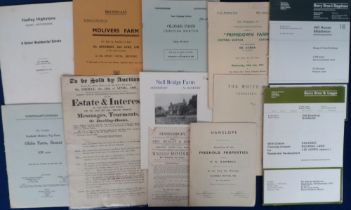 Property and Sale Particulars, a mixed selection of printed posters, brochures, notices etc. for