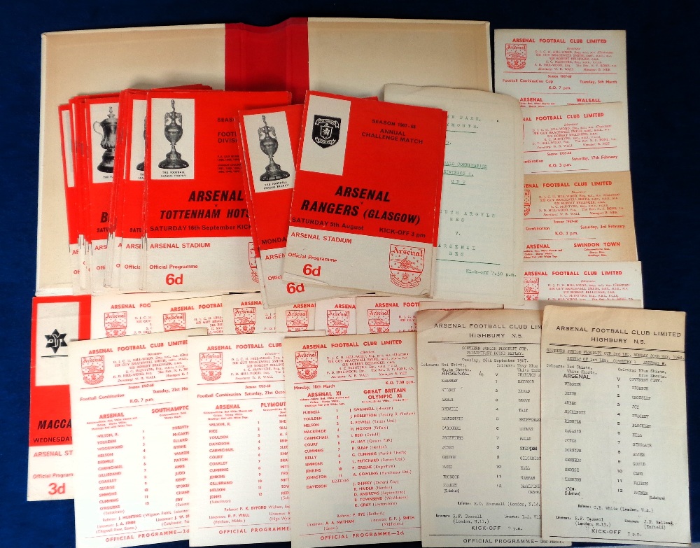 Football programmes, Arsenal FC, 1967/68, First team, reserves etc, 28 different home league, FA Cup