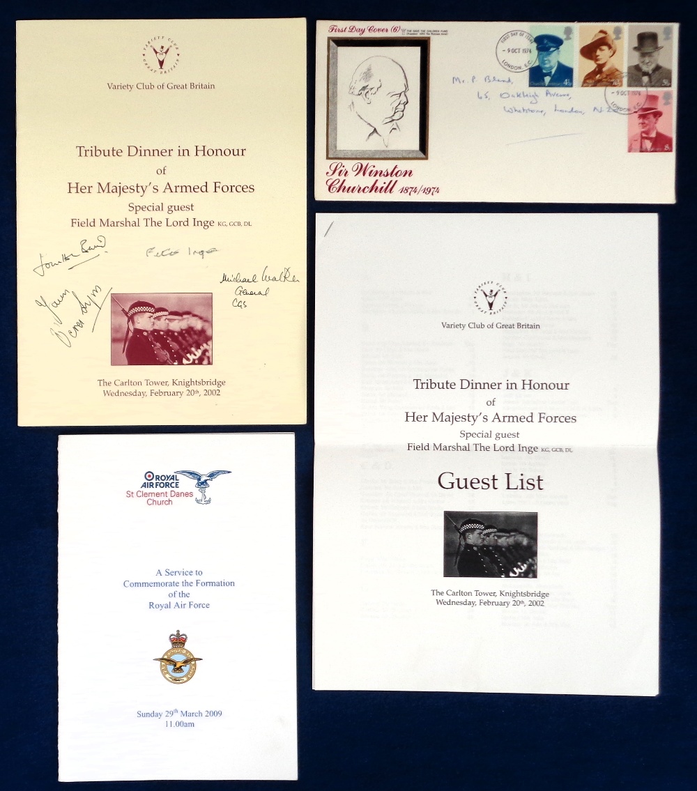 Autographs, Military, Field Marshall the Lord Inge, General Michael Walker, Vice Admiral Jonathan