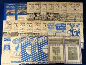 Football programmes, QPR, a collection of approx. 25 programmes all with faults, including 6 Pre-War