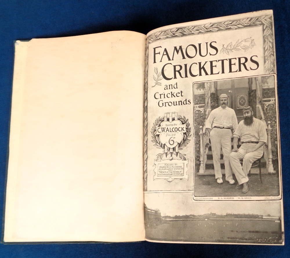 Cricket book, 'Famous Cricketers and Cricket Grounds 1895' by C W Allcock published by Hudson & - Image 2 of 2