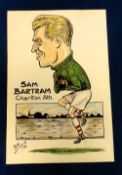 Original artwork, Sam Bartram, Charlton Athletic, by Mickey Durling, 1956. Durling was a