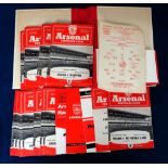 Football programmes, Arsenal FC, 1962/63, First team, reserves etc, 24 different home league & FA