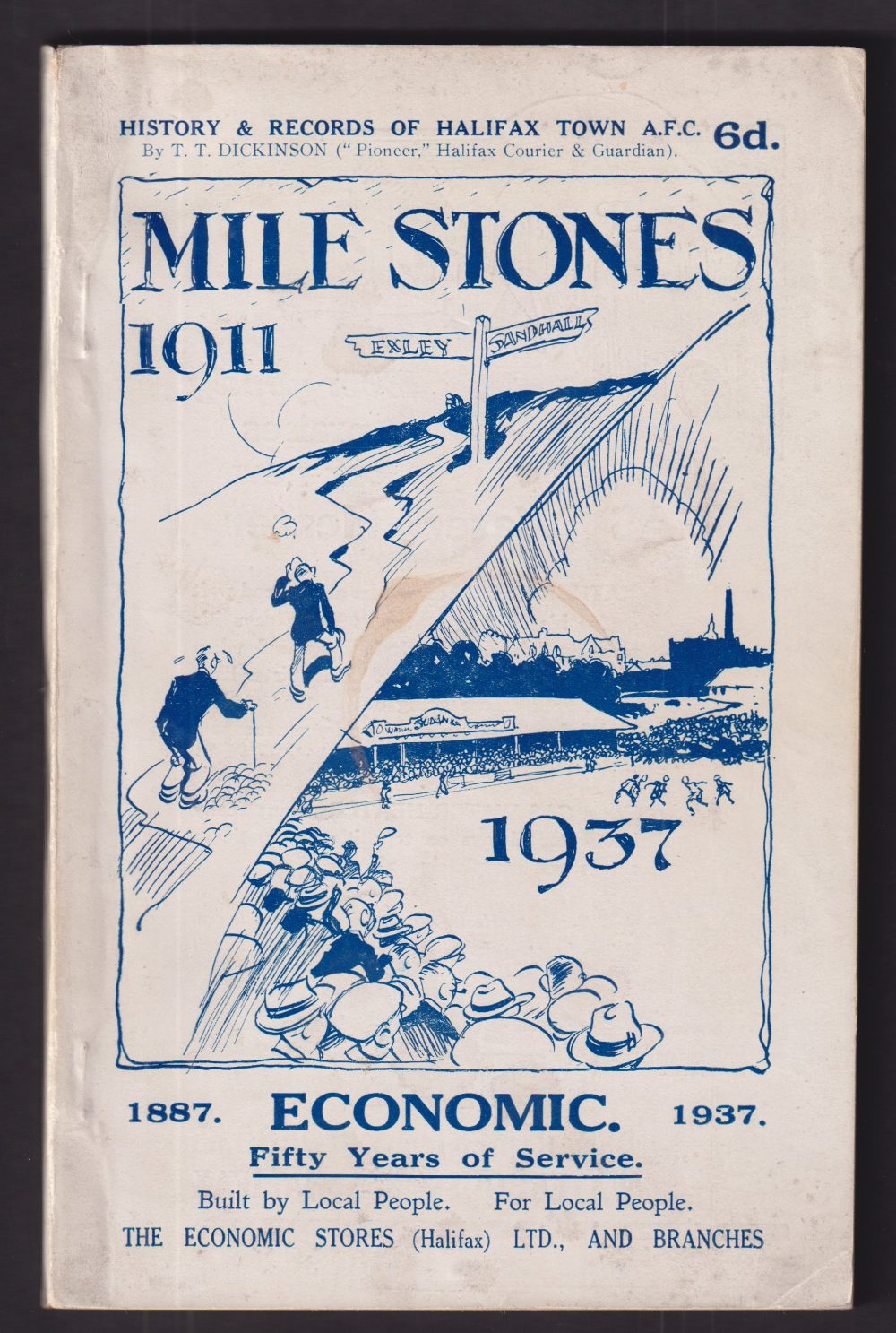Football booklet, Halifax Town FC, 'Milestones 1911 - 1937' History & Records of Halifax Town AFC by