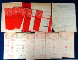 Football programmes, Arsenal FC, 1965/66, First team, reserves etc, 21 different home league