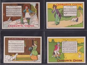 Trade cards, Cadbury's, Nursery Songs Illustrated, 'XL' size, 5 cards 'Hot Cross Buns', 'Lucy