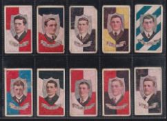 Cigarette cards, Australia, Rules Football, 60 cards from various series all issued by Sniders &