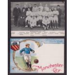 Football postcards, Manchester City, 2 printed cards, one showing Team Group and Officials (undated,