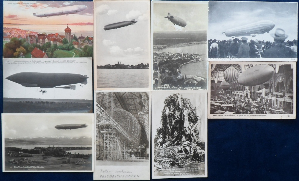 Postcards, Aviation, a Zeppelin and airship mix of approx. 21 cards, with RPs of military airship ' - Bild 2 aus 2