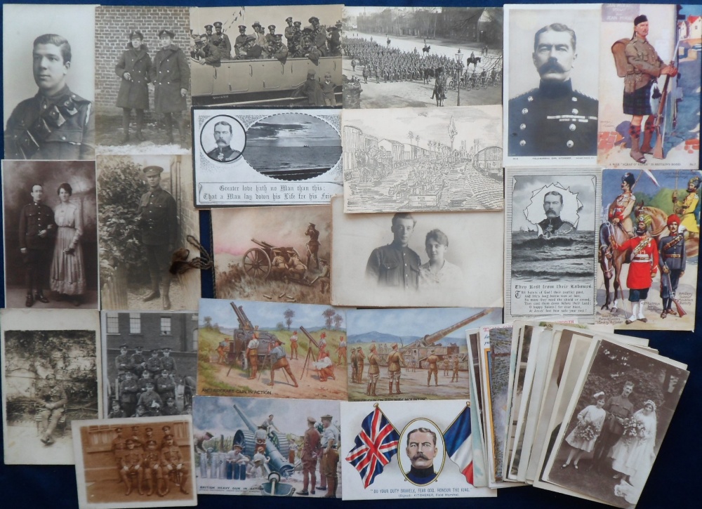 Postcards, Military, a mix of approx. 89 cards, with many RPs of soldiers in uniform, groups, - Image 3 of 3