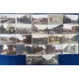 Postcards, Kent, a mixed RP selection of 22 Kent street scenes, villages, station, mill etc.