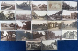Postcards, Kent, a mixed RP selection of 22 Kent street scenes, villages, station, mill etc.