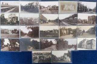 Postcards, Kent, a mixed RP selection of 22 Kent street scenes, villages, station, mill etc.