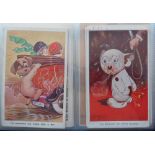 Postcards, a mixed subject collection of approx. 154 cards in modern album, mostly children and