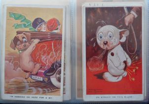 Postcards, a mixed subject collection of approx. 154 cards in modern album, mostly children and