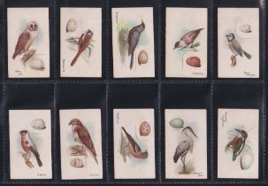 Cigarette cards, Harvey & Davy British Birds & Their Eggs, set 50 cards (gd)