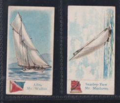 Cigarette cards, Richmond Cavendish Yachts black backs, 2 type cards, Alisa Mr Walker & Snarley