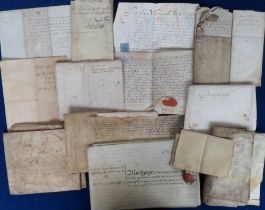 Deeds, Documents and Indentures, Lancashire, places include Manchester, Whittington, Wolfondon,