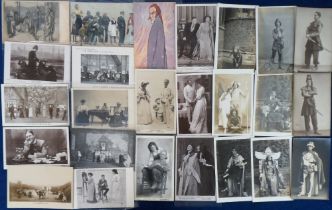 Postcards, Theatre, a mixed theatre collection of approx. 144 RPs and printed Edwardian actors,