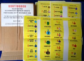Horseracing, Huntingdon Racecourse, a large quantity of Bookmakers Marker Sheets, mostly for