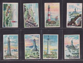 Cigarette cards, Hill's, Lighthouse Series (No frameline), 'M' size (set, 20 cards) (vg)