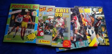 Trade card sticker albums, Football, 6 completed Panini Albums, all Belgian League, Football 93, 94,