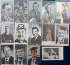 Postcards, Cinema, a selection of 14 cinema stars and entertainers inc. George Formby (3), Will