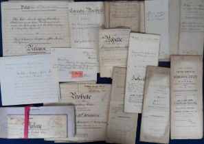 Deeds, Documents and Indentures, Denbighshire, 41 paper and vellum documents 1776-1930 all