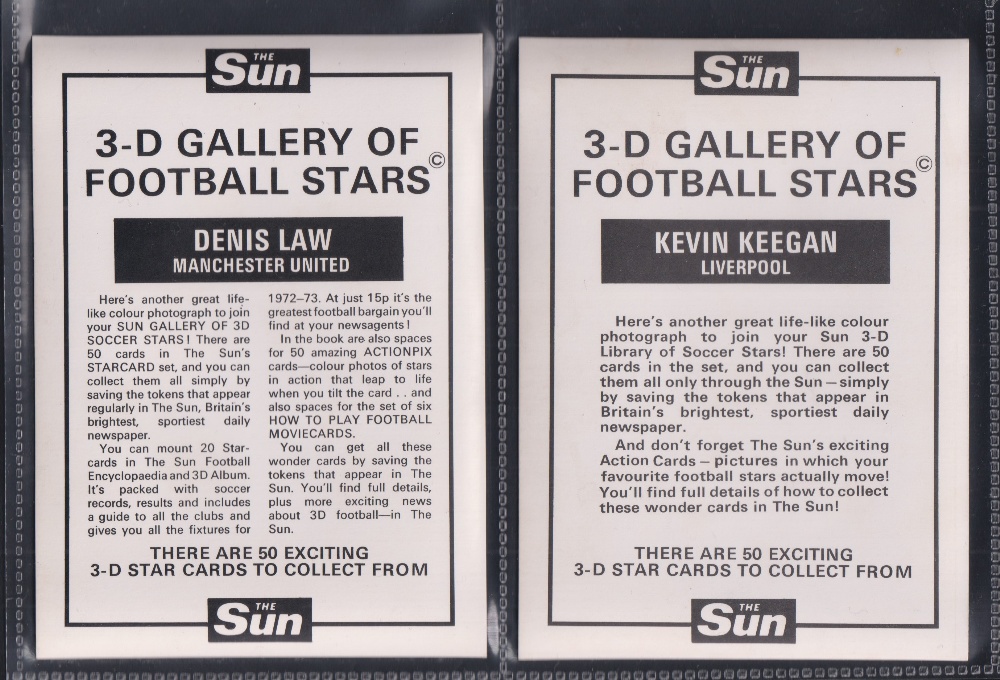 Trade cards, Football, The Sun 3d Gallery of Football Stars, set P50 lenticular cards. Including - Image 6 of 6