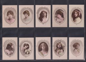 Cigarette cards, Westminster Tobacco Co, British Beauties (Hand-coloured) (set, 100 cards) (gd/vg)