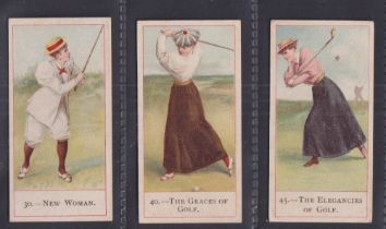 Cigarette cards, Cope's, Cope's Golfers, three cards, all showing lady golfers, nos. 30, 40 & 45 (