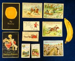 Trade cards, Advertising, Huntley & Palmers, selection of 11 items inc. Calendars for 1890 (