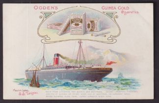 Tobacco advertising, Ogden's, Steamer postcard for S.S. Tunisian with advertisement for Ogden's
