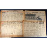 Football newspapers, a selection of 25 various Sports edition newspapers from the 1930's inc.