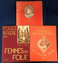 Collectables, Folies Bergere, three superbly illustrated large format programmes for 1925 (vg), 1935