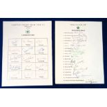 Cricket autographs, Pakistan, two Official Tour Sheets both with original autographs, UK Tour 1978