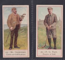 Cigarette cards, Cope's, Cope's Golfers, two cards, no 13 Mr Crawford & no 20 F.G. Tait (gd) (2)