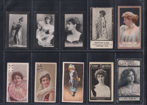 Cigarette cards, Actresses / Beauties, 10 cards, Redford (4), Stage Artistes of the Day (3, gd) &