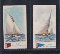 Cigarette cards, Richmond Cavendish, Yachts white backs, 2 type cards, Lola Mr G Watson & Ariel Mr M