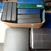 Postcard Accessories, 9 used modern postcard albums to comprise 5 matching black albums and 1 blue