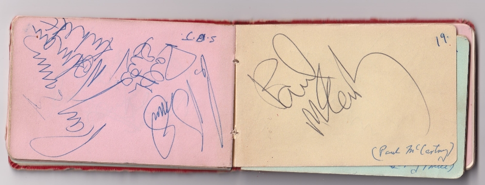 Autographs, a small autograph book belonging to a lady who worked in Heathrow Airport during the