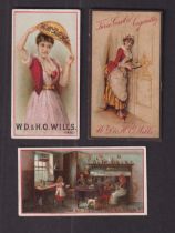 Cigarette cards, Wills, three advertising cards, The Serving Maid (slightly grubby), 'It's all Right