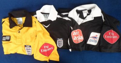 Professional Game Match Officials worn kit, 5 referee shirts, Official Sports 2005/6 yellow &