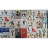 Postcards, Comic, a collection of 95 mainly comic cards to include Dudley Hardy (48), F.G. Lewen (